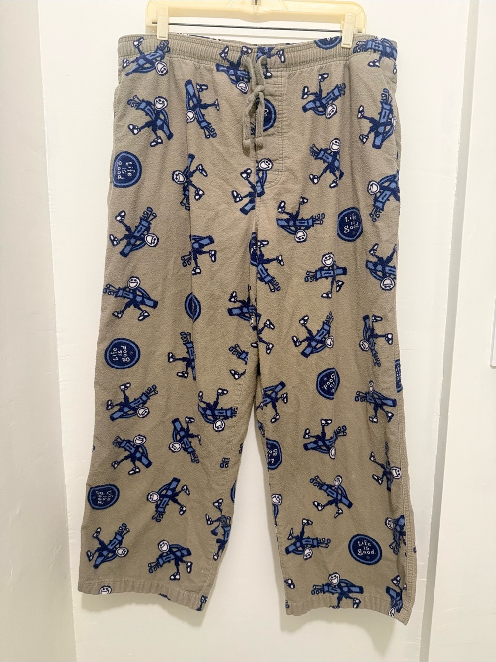 Life Is Good Men’s XL grey classic sleep pants golf more jake golfing pajamas PJ